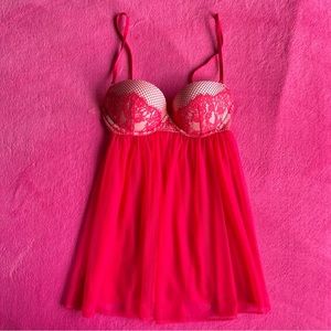 Victoria’s Secret Corally Red Push-up Babydoll Top 2015